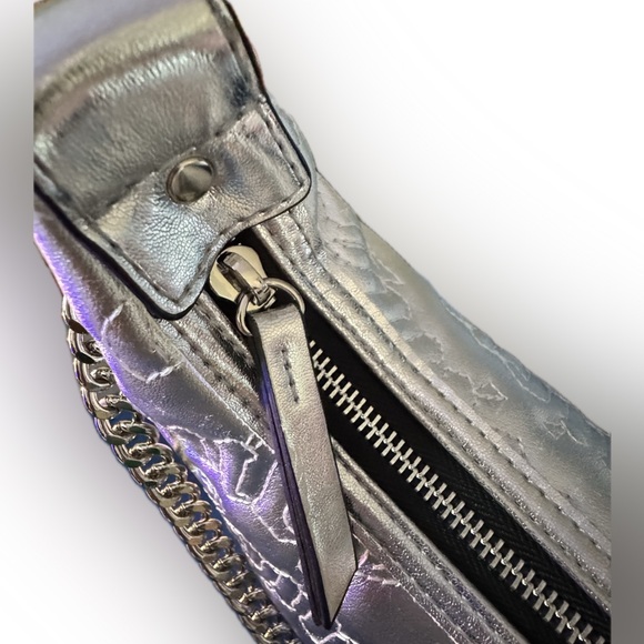 Juicy Couture NWT Metallic Silver Half Moon Crossbody | Factory Flaws - Picture 3 of 10